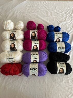 Caron Simply Soft Party Yarn Bundle, Mixed Colors